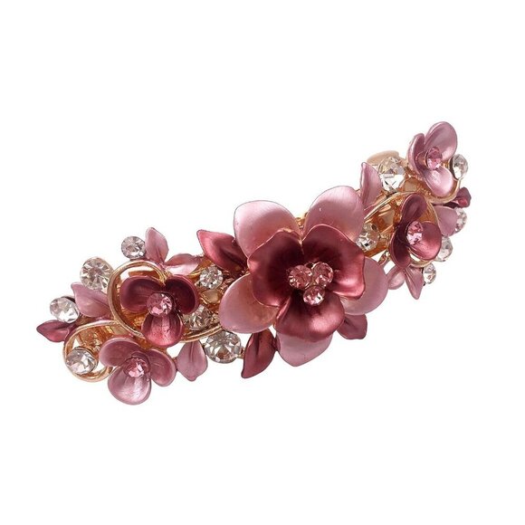 4PCS Flower Metal French Barrettes Hair Clamps Women Girls Gift Boxed